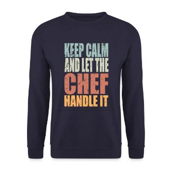 Keep Calm Chef Saying Chef Gift - Unisex Sweatshirt - navy - Front - Alina (178cm) & Michal (187cm)