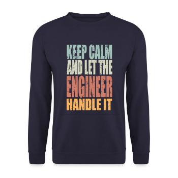 Keep Calm Engineer Saying Engineer Gift - Unisex Sweatshirt - navy - Front - Alina (178cm) & Michal (187cm)