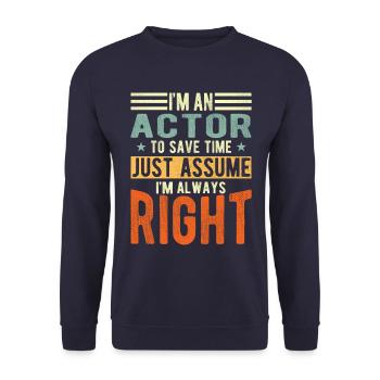 Schauspieler - Unisex Pullover - Navy - Vorne - Alina (178cm) & Michal (187cm)