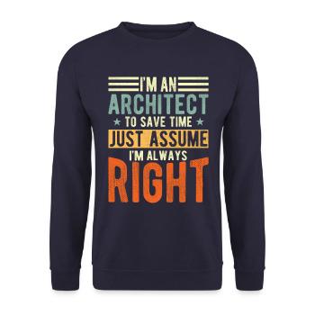 Architect - Unisex Sweatshirt - navy - Front - Alina (178cm) & Michal (187cm)