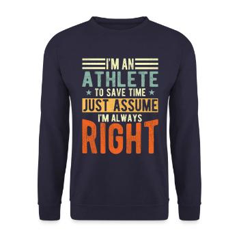 Athlete - Unisex Sweatshirt - navy - Front - Alina (178cm) & Michal (187cm)