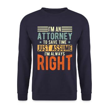 Rechtsanwalt - Unisex Pullover - Navy - Vorne - Alina (178cm) & Michal (187cm)
