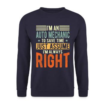 Automechaniker - Unisex Pullover - Navy - Vorne - Alina (178cm) & Michal (187cm)