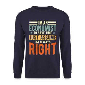 Economist - Unisex Sweatshirt - navy - Front - Alina (178cm) & Michal (187cm)