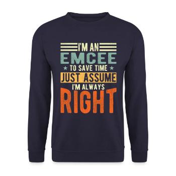 Présentateur - Sweat-shirt Unisexe - marine - Devant - Alina (178cm) & Michal (187cm)