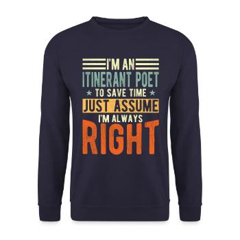 Randonneur - Sweat-shirt Unisexe - marine - Devant - Alina (178cm) & Michal (187cm)