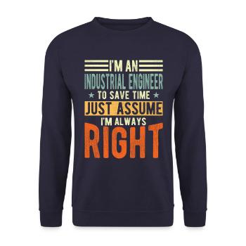 Industrial Engineer - Unisex Sweatshirt - navy - Front - Alina (178cm) & Michal (187cm)