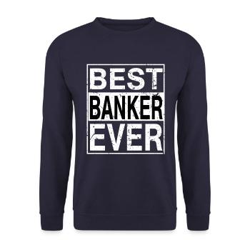 Bestes Banker-Geschenk aller Zeiten - Unisex Pullover - Navy - Vorne - Alina (178cm) & Michal (187cm)