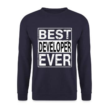 Best Developer Ever Developer Gift - Unisex Sweatshirt - navy - Front - Alina (178cm) & Michal (187cm)