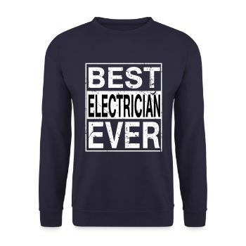 Bestes Elektriker-Geschenk aller Zeiten - Unisex Pullover - Navy - Vorne - Alina (178cm) & Michal (187cm)