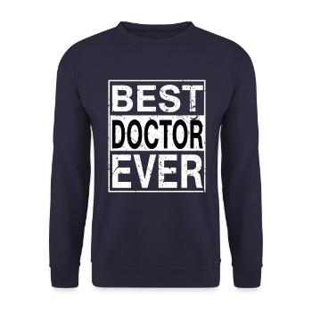 Best Doctor Ever Doctor Gift - Unisex Sweatshirt - navy - Front - Alina (178cm) & Michal (187cm)
