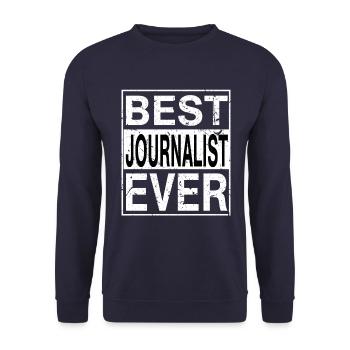 Best Journalist ever Journalist Gift - Unisex Sweatshirt - navy - Front - Alina (178cm) & Michal (187cm)