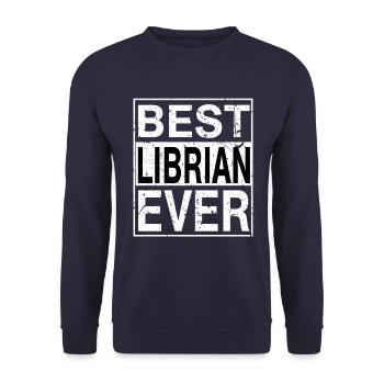 Best Librarian Ever Librarian Gift - Unisex Sweatshirt - navy - Front - Alina (178cm) & Michal (187cm)