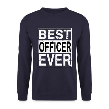 Bestes Offiziersgeschenk aller Zeiten - Unisex Pullover - Navy - Vorne - Alina (178cm) & Michal (187cm)