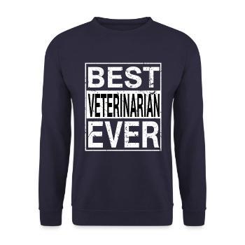 Bestes Tierarztgeschenk aller Zeiten - Unisex Pullover - Navy - Vorne - Alina (178cm) & Michal (187cm)