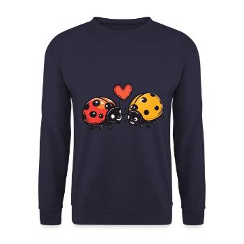 coccinelle couple amour la Saint-Valentin - Sweat-shirt Unisexe - marine - Devant - Alina (178cm) & Michal (187cm)