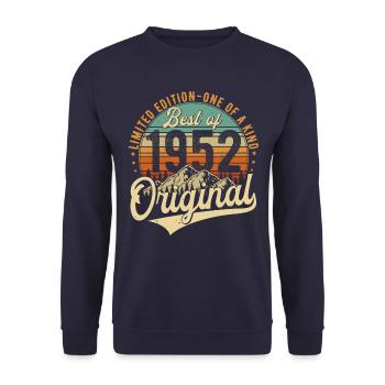 Original 1952 Vintage Anniversaire Rétro - Sweat-shirt Unisexe - marine - Devant - Alina (178cm) & Michal (187cm)