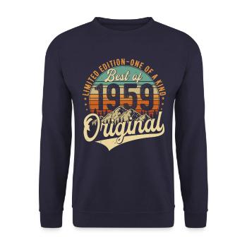 Original 1959 Vintage Anniversaire Rétro - Sweat-shirt Unisexe - marine - Devant - Alina (178cm) & Michal (187cm)