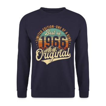 Original 1966 Vintage Anniversaire Rétro - Sweat-shirt Unisexe - marine - Devant - Alina (178cm) & Michal (187cm)