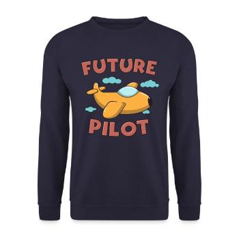 Zukünftiges Pilot Geschenk - Unisex Pullover - Navy - Vorne - Alina (178cm) & Michal (187cm)
