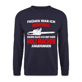 Make normal wood early2 - Unisex Sweatshirt - navy - Front - Alina (178cm) & Michal (187cm)