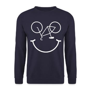 Bicycle smile cyclist sport gift idea - Unisex Sweatshirt - navy - Front - Alina (178cm) & Michal (187cm)