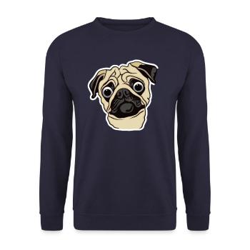 Surpris les amoureux des chiens carlins - Sweat-shirt Unisexe - marine - Devant - Alina (178cm) & Michal (187cm)