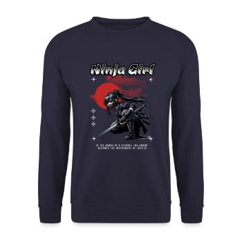 Ninja Girl Coucher de soleil - Sweat-shirt Unisexe - marine - Devant - Alina (178cm) & Michal (187cm)