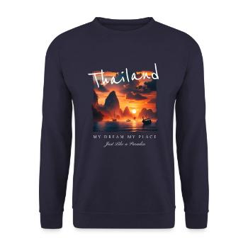Thaïlande Mon rêve Ma place - Sweat-shirt Unisexe - marine - Devant - Alina (178cm) & Michal (187cm)