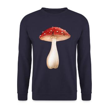 Fly Agaric Hippy Festival de t-shirt psychédélique - Sweat-shirt Unisexe - marine - Devant - Alina (178cm) & Michal (187cm)