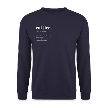| café Dictionnaire | Définition | Café - Sweat-shirt Unisexe - marine - Devant - Alina (178cm) & Michal (187cm)
