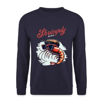 Crevettes, le meilleur jeu de mots - Sweat-shirt Unisexe - marine - Devant - Alina (178cm) & Michal (187cm)