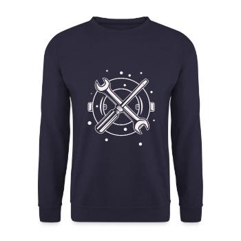 Tool - Screwdriver Screwdriver Hobbyist - Unisex Sweatshirt - navy - Front - Alina (178cm) & Michal (187cm)