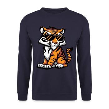tiger animal - Unisex Sweatshirt - navy - Front - Alina (178cm) & Michal (187cm)