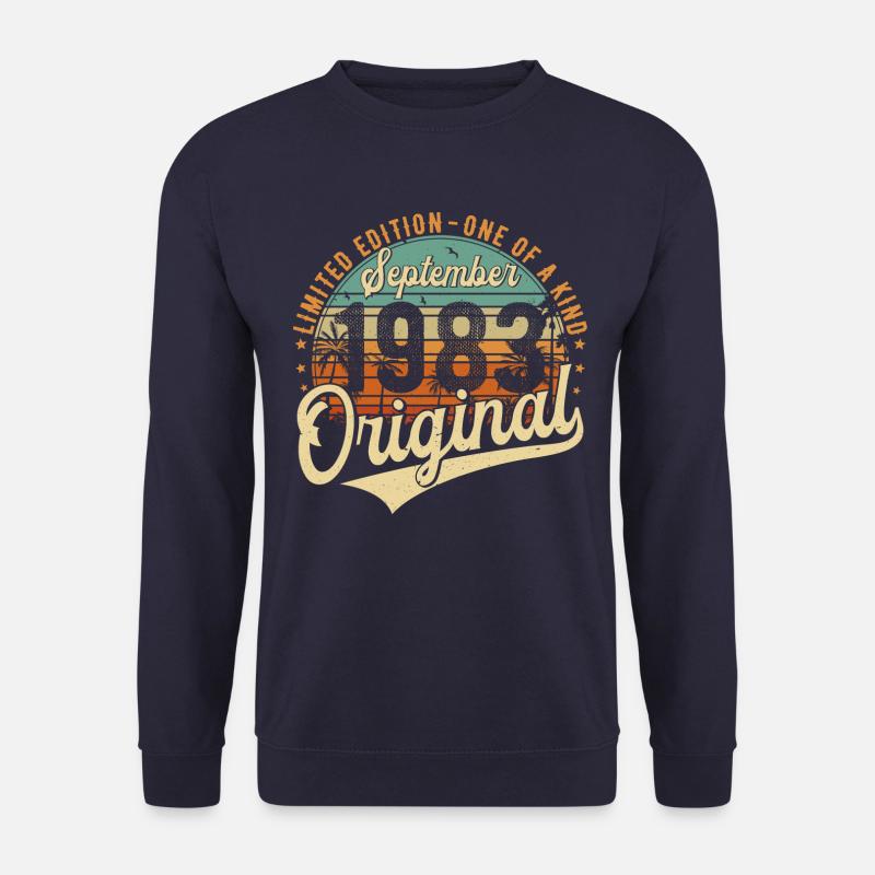 September 1983 Vintage Jahrgang Geburtstag Retro - Unisex Pullover - Navy