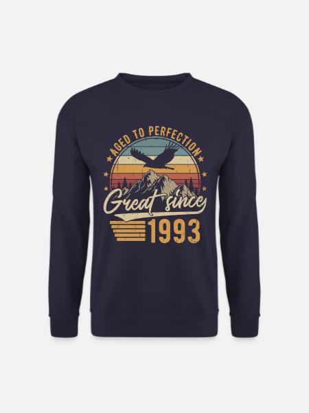 1993 Jahrgang geboren Vintage Geburtstag Retro - Unisex Pullover - Navy