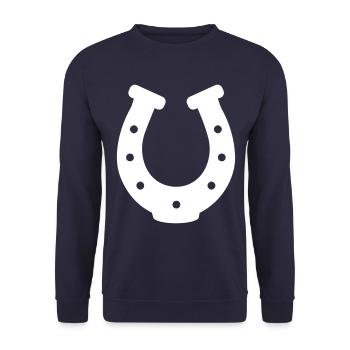 Hufeisen Icon - Unisex Pullover - Navy - Vorne - Alina (178cm) & Michal (187cm)