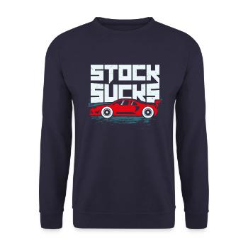 Stock Sucks Tuning Cars Voitures de course - Sweat-shirt Unisexe - marine - Devant - Alina (178cm) & Michal (187cm)