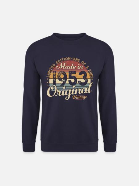 Vintage 1953 Jahrgang Retro Geburtstag Geschenk - Unisex Pullover - Navy