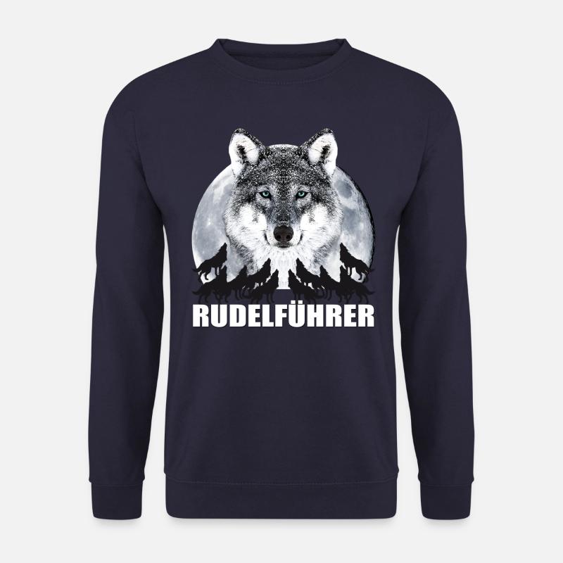 08 Wolf Mond Vollmond Rudel Rudelführer - Unisex Pullover - Navy
