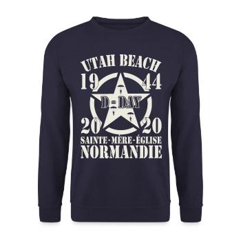 Utah Beach 1944-2020 D-Day Sainte-Mère-Église - Unisex Sweatshirt - navy - Front - Alina (178cm) & Michal (187cm)