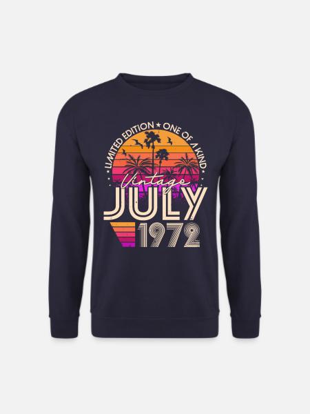 Juli 1972 Vintage Jahrgang Retro Geburtstag - Unisex Pullover - Navy