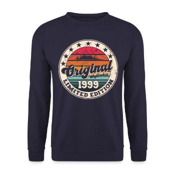 24th Birthday Original September Vintage 1999 - Unisex Sweatshirt - navy - Front - Alina (178cm) & Michal (187cm)