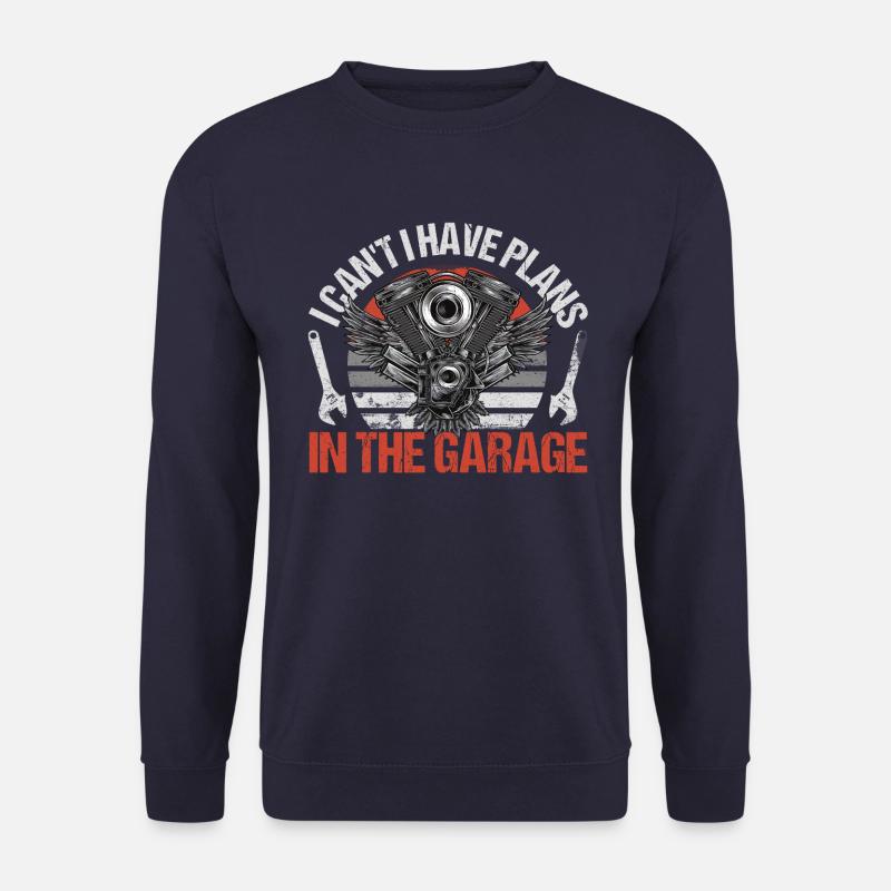 I Can t I Have Plans In The Garage Auto Mechaniker - Unisex Pullover - Navy