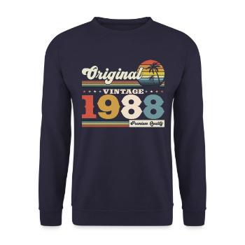 Original 1988 Vintage 1988 36th Birthday 1988 - Unisex Sweatshirt - navy - Front - Alina (178cm) & Michal (187cm)