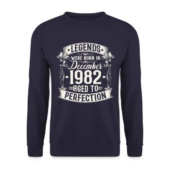 Décembre né 1982 Anniversaire vintage - Sweat-shirt Unisexe - marine - Devant - Alina (178cm) & Michal (187cm)