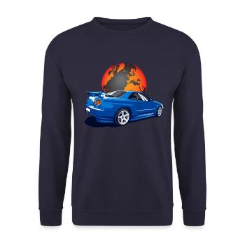JDM MONSTER - Unisex Sweatshirt - navy - Front - Alina (178cm) & Michal (187cm)