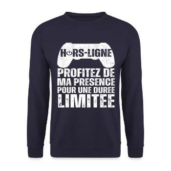 Hors-ligne cadeau pour gamer humour gaming cadeau - Sweat-shirt Unisexe - marine - Devant - Alina (178cm) & Michal (187cm)