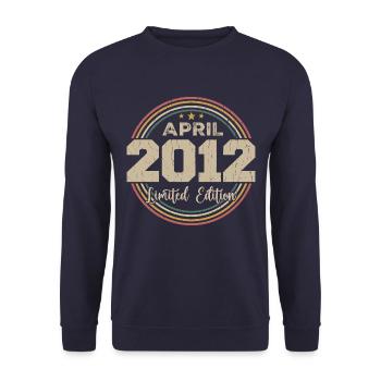 April 2012 Birthday Gift April 2012 Retro - Unisex Sweatshirt - navy - Front - Alina (178cm) & Michal (187cm)