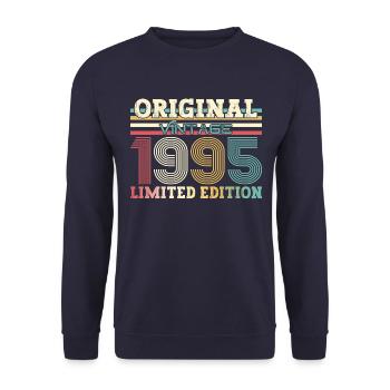 30ème Anniversaire Original 1995 Millésime 1995 - Sweat-shirt Unisexe - marine - Devant - Alina (178cm) & Michal (187cm)